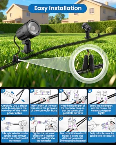 ZZXX All-in-One Low Voltage Landscape Lighting Kit Dusk to Dawn, 8-Pack - Image 6