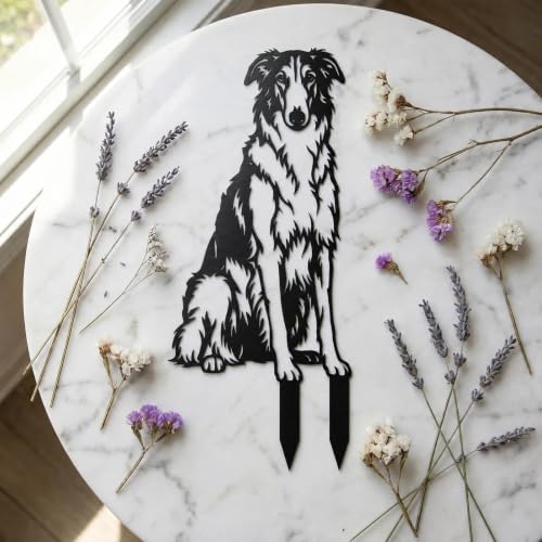Dog Metal Garden Stake - Weatherproof Dog Silhouette Yard Art, Decorative Outdoor Sign for Lawn & Patio, Heartfelt Gift for Rough Collie Lovers(Stand,14") - Image 4