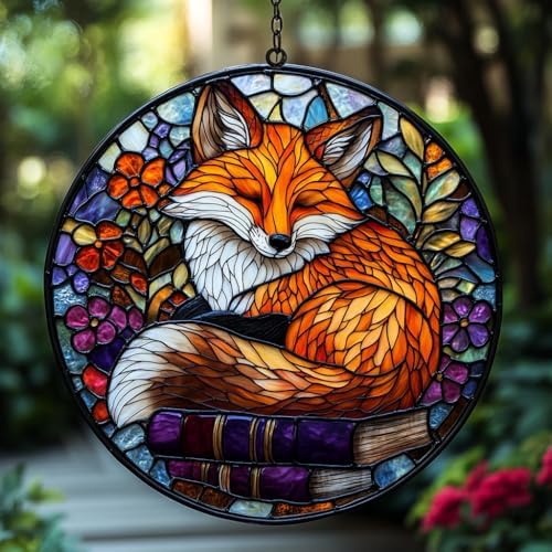 Fox and Flowers Acrylic Suncatcher by AVAGAN