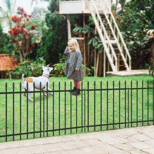 Decorative Metal Garden Fence 24" x 10', Outdoor Fence Border with Stakes - Image 2