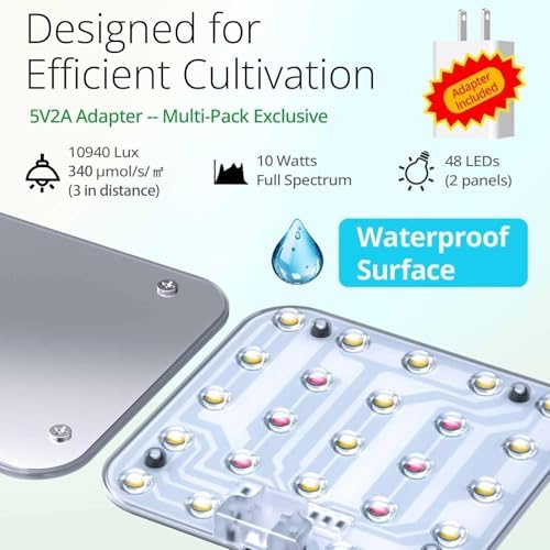 Under Shelf Grow Light, Auto Timer, Dimmable, Daylight White, 2-Pack - Image 4
