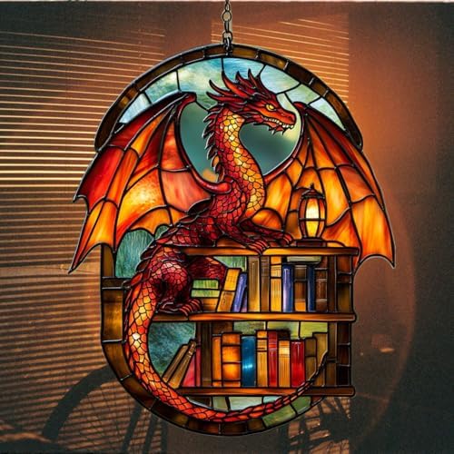 Books and Dragon Acrylic Suncatcher - Image 7