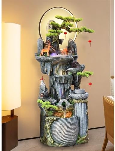 Cascading Rock Outdoor Water Fountain Rockery Water Fountain Decoration, Outdoor Fountain Decoration, Floor Fountain Decoration for a Calming in Outdoor(L) - Image 5