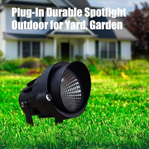 Color Spot Light Outdoor 2-Pack, 120V 12W Waterproof LED Landscape Spotlights, Plug-in Durable Spotlight Outdoor for Yard, Garden, Patio, Tree, House, Halloween, Christmas - Image 4