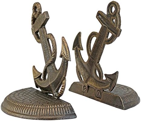 Design Toscano Maritime Anchor Cast Iron Sculptural Bookend Pair by DesignToscano