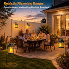 TomCare Solar Lanterns Outdoor, Flickering Flame Hanging Lights, 4 Pack - Image 2