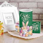 Happy Easter Flameless Candles with Timer Set of 2 Battery Operated Candles with Remote Easter Egg Bunny LED Pillar Lights for Dining Table Decor Battery Tea Lights - Image 4