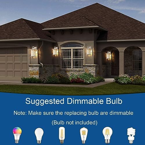 Motion Sensor Outdoor Wall Light White Dusk to Dawn Exterior Porch Lantern - Image 2