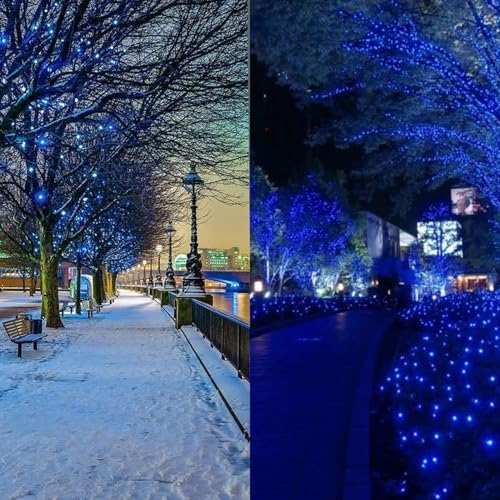 KAQ 2pack 500LED Solar String Lights Outdoor Waterproof Blue - Image 4