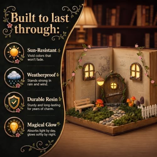 8 Pcs Fairy Garden House Kit Miniature Fairy Door Gnome, Vine - Image 4