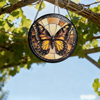 CHATYOUNG Stained Glass Window Hanging Retro Butterfly Large 15" - Suncatcher Door Garden Home Decor and Christmas Mother's Day Birthday Gift for Grandma Nana Mom Women Wife Girlfriend Friend - Image 5
