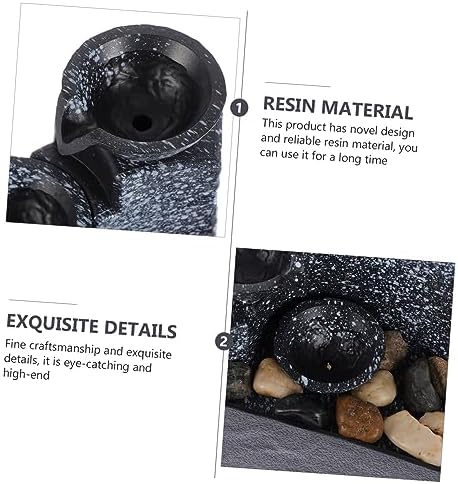 OUNONA Portable Resin Fountain for Home and Garden Decor Small Indoor Outdoor Waterfall Ornament Unique Desktop Fountain Resin Material Office Living Decoration - Image 4
