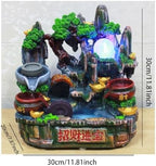 LUNIZ Waterfall Fountain Tabletop Fountain Rockery Water Fountain Office Desktop Decoration Creative Resin Decorative Ornaments for Home Office - Image 2
