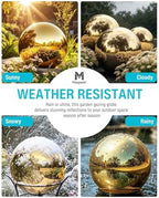 12 Inch Stainless Steel Gazing Ball, Gold Mirror Sphere for Garden Décor - Image 4