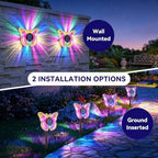 Decorative Garden Stakes, 2-Pack Butterfly Solar Lights for Outside, Yellow - Image 3