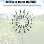Magical Metal Windmill, Garden Spinners Outdoor, Wind Spinners Outdoor, 360° Metal Windmill for Yard Garden, Wind Powered Sculptures and Spinners for Decor (1Pcs Silver Windmill) - Image 4