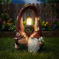 Couple Gnome Decor with Solar Light Lantern Lamp Garden Statue Outdoor Figurine for Yard Patio Unique Perfect Gnomes Gifts for Women Mom Grandma Valentines Decorations by Unknown