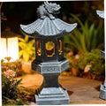 Pagoda Garden Statue, Resin Solar Japanese Pagoda Lantern, Decorative Zen Garden Landscape for Yard Patio Lawn, Style1, Decoración al aire Libre by Unknown