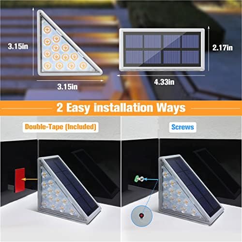 VOLISUN Solar Stair Lights 6 Pack, Solar Step Lights Outdoor Waterproof - Image 6