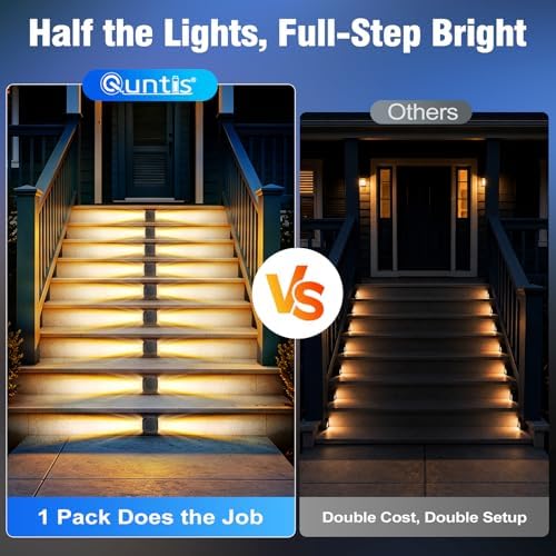 Quntis Solar Driveway Lights Outdoor Waterproof, Warm White 12 Pack - Image 5