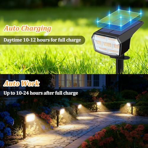6-Pack Solar Spot Lights Outdoor Waterproof,Landscape Spotlight Warm White - Image 5