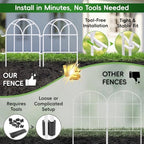 White Garden Fence Panels - 30.33ft x 17in (H) Garden Fence Animal Barrier Metal Fencing for Yard Decorative Garden Border Edging for Dogs No Dig Dog Fence for Outdoor Decor Flower Bed - Image 4