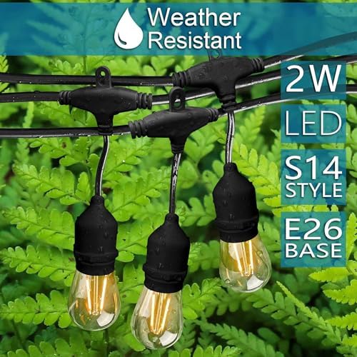 Banord Outdoor String Lights, 48FT Waterproof Patio Lights with 2W Bulbs - Image 3