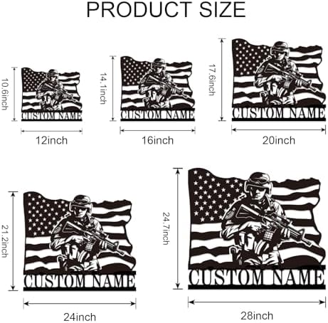 Personalized Army Soldiers Metal Signs Custom Military Metal Wall Art Patriotic American Flag Wall Decor Personalized US Military Army Gifts Veterans Day Gifts - Image 6