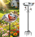50" Tall Stainless Steel Bird Bath for Outside, Bird Water Feeder by Unknown