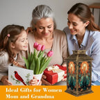 Solar Lantern Atomic Starburst Fox Stained Outdoor Waterproof Garden Hanging Lantern Solar Powered Lighting Outside Solar Light for Patio Yard Camping, Gifts for Women Mom - Image 7