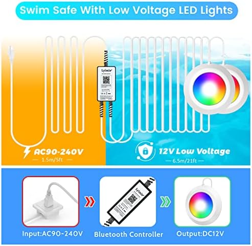LyLmLe LED Pool Lights 50W Double Lights with APP Control for Giant Pools - Image 3