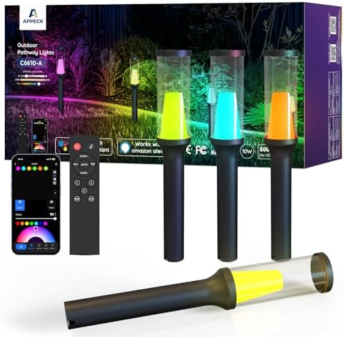 APPECK Pathway Lights,RGBCW Walkway Lights with APP Control,4 Pack by APPECK