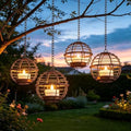 TWINKVILLA 4-Pack Solar Hanging Lanterns Outdoor Waterproof Amber Glow by TWINKVILLA