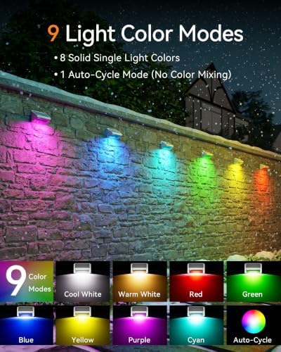 Fence Lights Solar Powered with Remote 12 Pack, IP65 Waterproof - Image 3