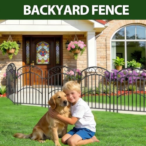 5 Panel 32in Decorative Garden Fence, 11ft No Dig Metal Border - Image 6