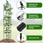 2-Pack 6FT Garden Obelisk Trellis for Climbing Plants,Adjustable 4-Tier Metal Plant Support,Rustproof Outdoor Plant Tower with 3 Decorative Tops for Roses,Tomatoes,Clematis & Vines,Black - Image 3