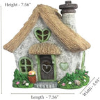 PRETMANNS Solar Fairy House for Outside, Green, 7.56" High - Image 5