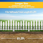 ULIOK 46 Panels Animal Barrier Fence, Garden Fence Animal Barrier, No Dig Fencing, 65.2ft(L) x 13in(H) Dog Fencing Rabbit Fences, 1.5in Spike Spacing Rustproof Metal Fences Border for Outdoor Yard - Image 5
