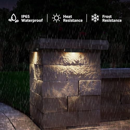 SUNVIE 8-Pack 7 Inch Retaining Wall Lights 5W LED Waterproof Hardscape Lighting 12V Low Voltage Step Lights Outdoor Landscape Lighting with Connectors 3000K Warm White Paver Lights, ETL Listed Cord - Image 5