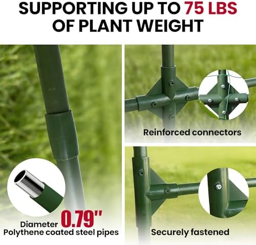 Garden Arch Trellis for Climbing Plants Outdoor, 7 Ft Tall Cucumber Trellis - Image 4