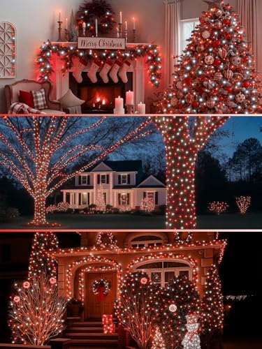 Solar Christmas Lights Outdoor, 4 Pack Solar String Lights Red and White - Image 5