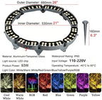 LED Ring Tree Lights Outdoor, IP65 Waterproof Tree Up Lights with Ground Stake, Landscape Spotlights for Yard Garden Pathway Patio(Yellow,8 Packs) - Image 2