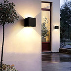 4 Pack LED Outdoor Sconces Wall Lights 20W Exterior/Interior Up and Down Lights IP65 Waterproof Modern Outdoor Lighting Fixtures Square Aluminum Wall Mount Light Black 3000K Warm Lights - Image 3