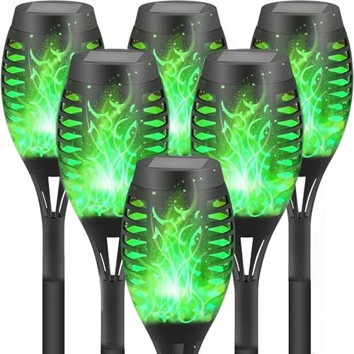 Solar Lights Outdoor, Solar Torch Light with Flickering Flame for Garden Decor, 20.5'' Small Size Solar Powered Garden Lights, Waterproof Flame Torches for Outside Patio Pathway Yard Decorations by Obimeeo