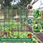 Garden Arch Trellis for Raised Beds, 7.3 FT Metal Cucumber Trellis with Plastic Connectors, u-Shape Plant Support for Climbing Vegetables & Flowers, Weather-Resistant Black - Image 5