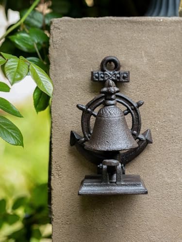 Cast Iron Doorbell, Wall Mount, Rustic Nautical Anchor Design, Antique Style Hanging Dinner Bell for Outdoor Garden,Farmhouses, Front Doors - Image 4