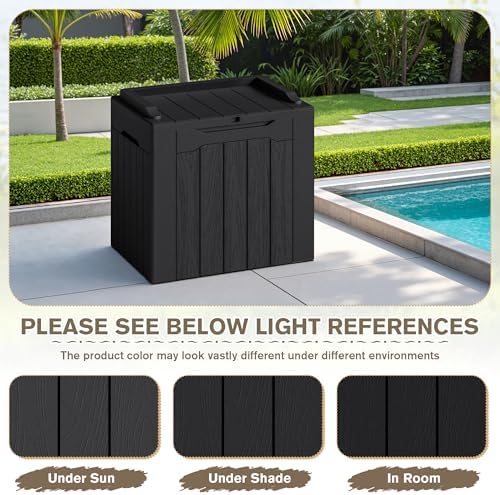 JUMMICO 31 Gallon Resin Deck Box Waterproof Outdoor Storage Boxes 2 Pack - Image 3