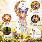 Moon Butterfly Garden Stake Light with Crystal Pendant，#B 2PCS - Image 4