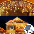 Solar Christmas Lights Outdoor Waterproof Christmas Decorations Curtain Lights 320LED 29.5ft 60 Drops, Solar Powered Rechargeable Fairy Lights for Party, Wedding, Home Decorations(WarmWhite) by KiflyTooin