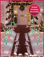Christmas Candy Cane Pathway Markers Lights, Outdoor Christmas Decorations for Yard Patio Porch Garden Walkway, Candy Cane Christmas Decor with 48 LED, 8 Pack (Red & Green) - Image 6